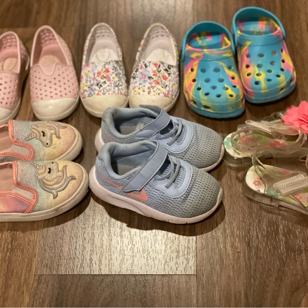 Lot of six Toddler Girl Shoes